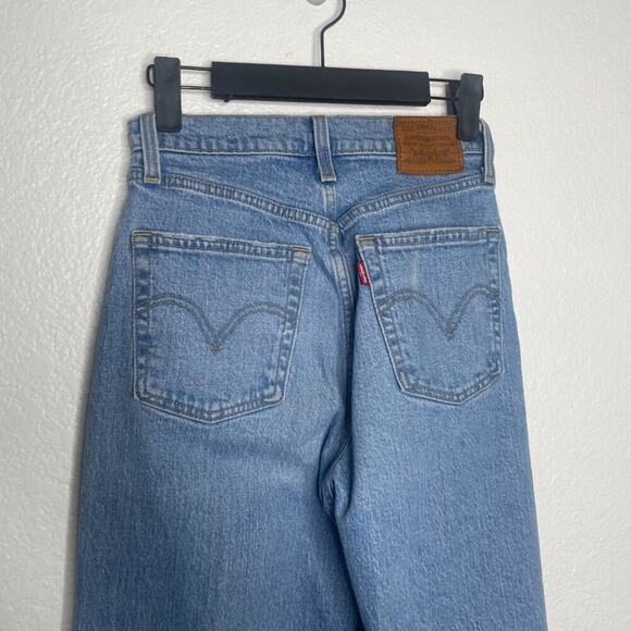 Levi's Womens Jeans Size 25 Ribcage Straight Leg Denim Blue Light Wash Casual - Picture 15 of 16